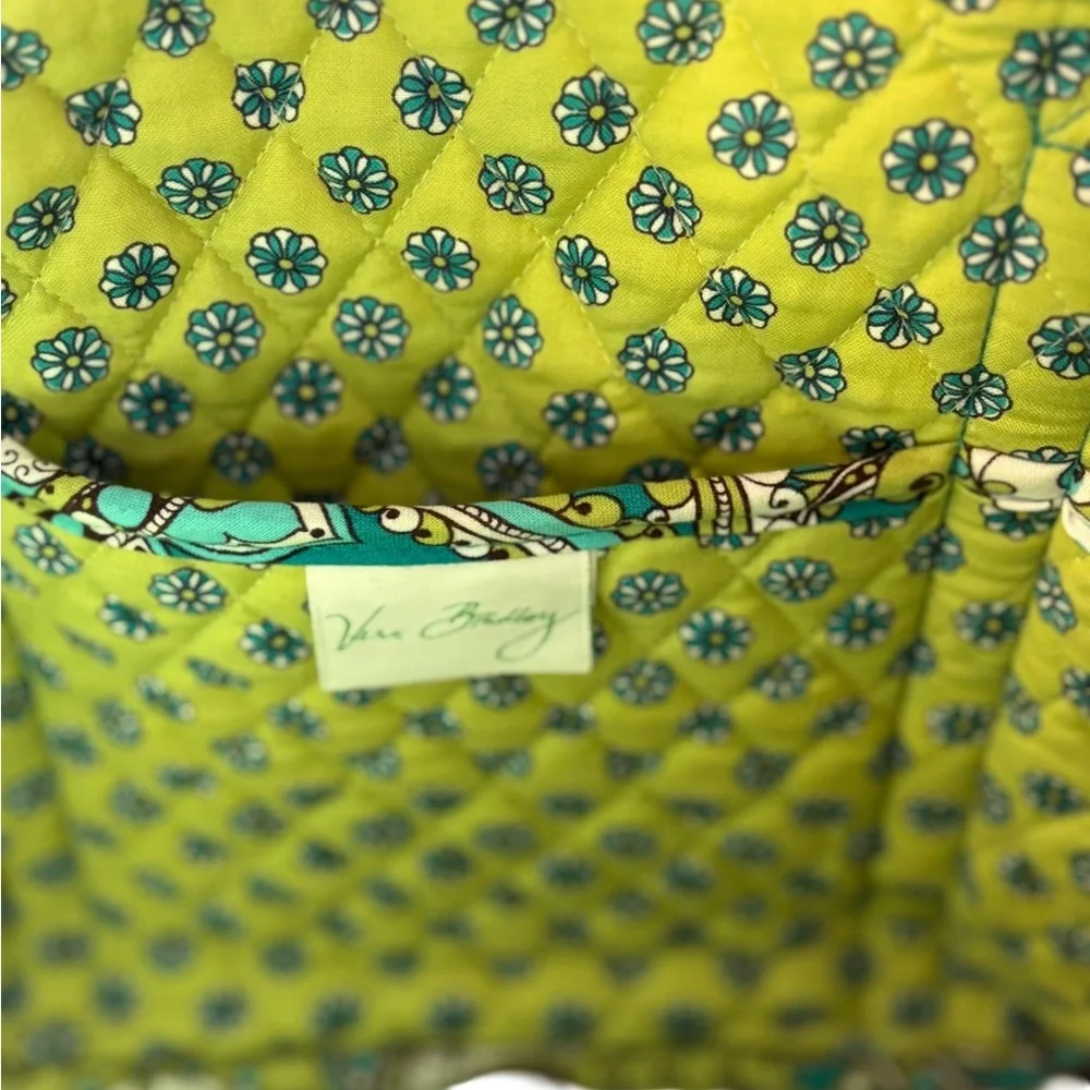 Vera Bradley Betsey Tote Peacock Print Retired 2007 Quilted Shoulder Bag Zip Top - Picture 4 of 5